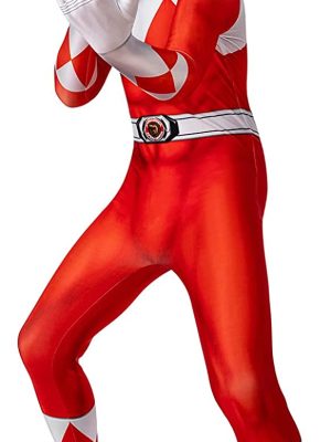Fantasia Power Rangers Vermelha Infantil Luxo Fantasia Power Rangers Vermelha Infantil Luxo