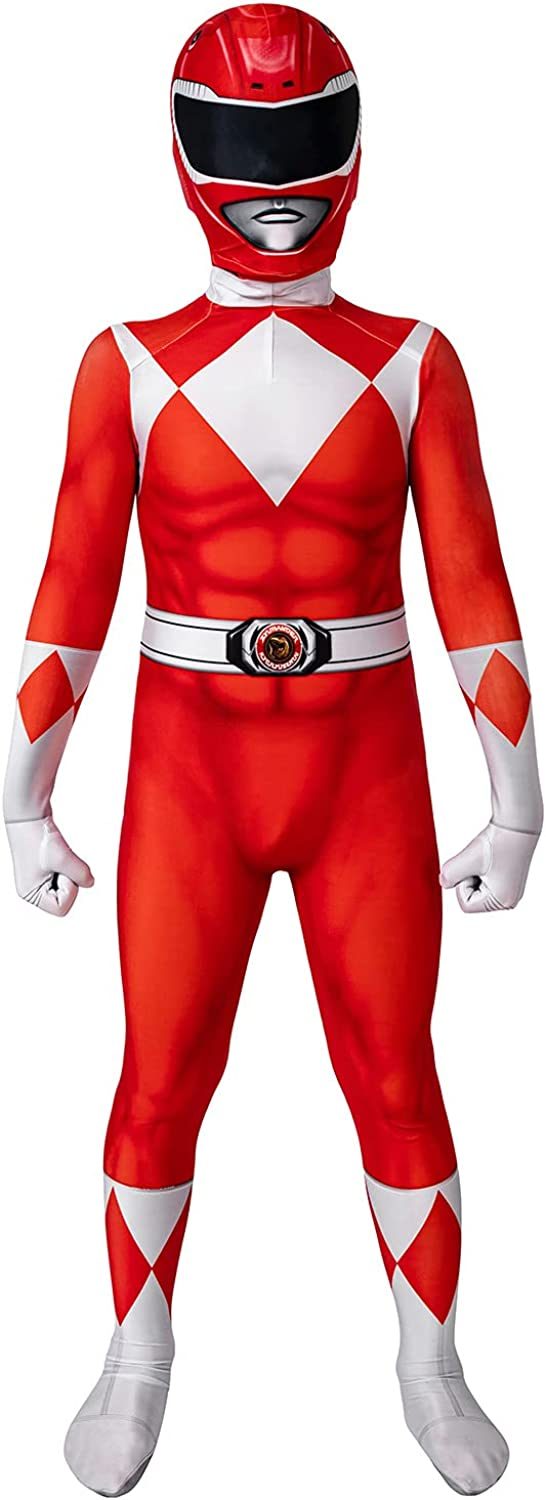 Fantasia Power Rangers Vermelha Infantil Luxo Fantasia Power Rangers Vermelha Infantil Luxo
