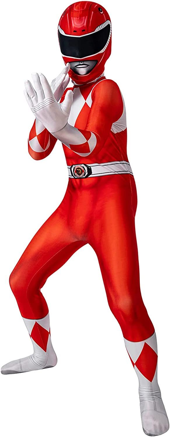 Fantasia Power Rangers Vermelha Infantil Luxo Fantasia Power Rangers Vermelha Infantil Luxo