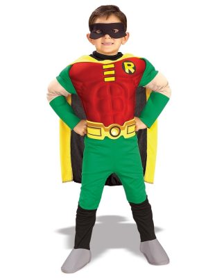 Fantasia Robin Infantil com Músculos Fantasia Robin Infantil com Músculos