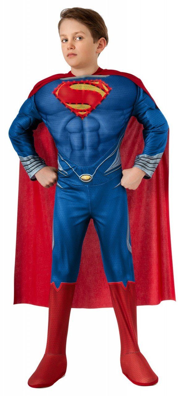 Fantasia Super Homem Infantil com Luz Homem de Aço Fantasia Super Homem Infantil com Luz Homem de Aço