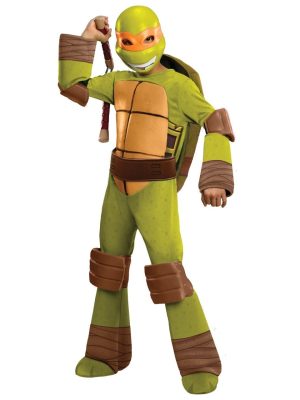 Fantasia Tartarugas Ninja Infantil Luxo Michelangelo com Músculos Fantasia Tartarugas Ninja Infantil Luxo Michelangelo com Músculos