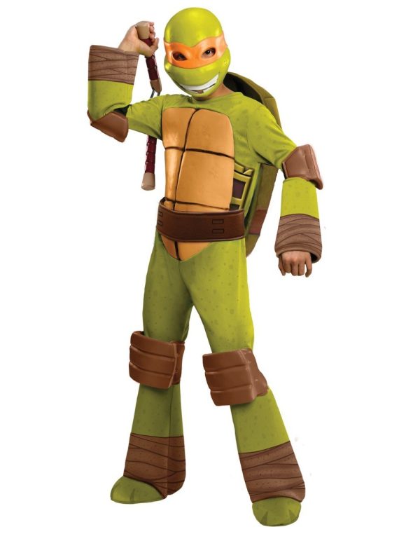 Fantasia Tartarugas Ninja Infantil Luxo Michelangelo com Músculos Fantasia Tartarugas Ninja Infantil Luxo Michelangelo com Músculos
