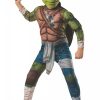 Fantasia Tartarugas Ninja Luxo Michelangelo com Músculos Infantil