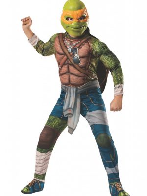 Fantasia Tartarugas Ninja Luxo Michelangelo com Músculos Infantil Fantasia Tartarugas Ninja Luxo Michelangelo com Músculos Infantil