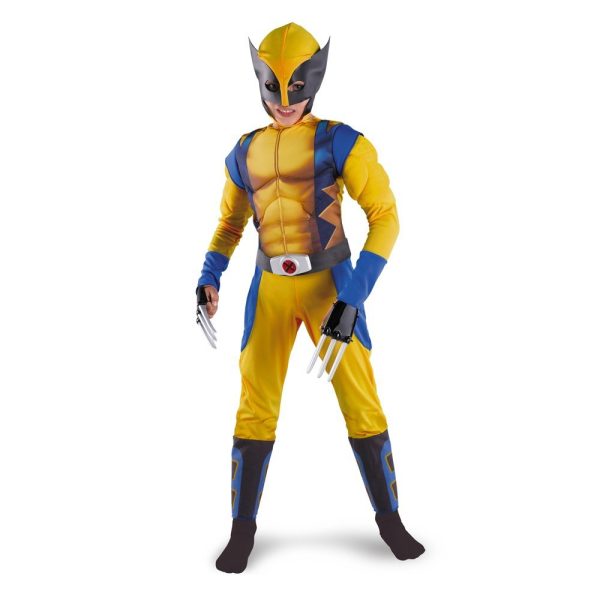 Fantasia X Men Wolverine Infantil Luxo com Músculos Fantasia X Men Wolverine Infantil Luxo com Músculos
