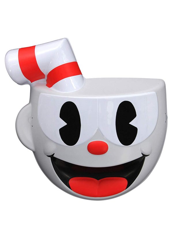 Máscara Cuphead Mugman Infantil Vermelho Máscara Cuphead Mugman Infantil Vermelho
