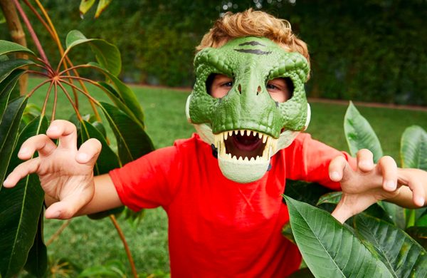 Máscara Jurassic Park O Mundo dos Dinossauros TRex Infantil Tyrannosaurus