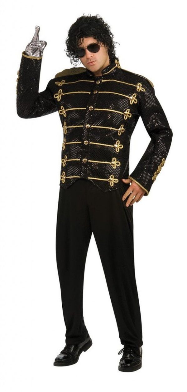 Jaqueta Michael Jackson Adulto Preta Luxo Jaqueta Michael Jackson Adulto Preta Luxo