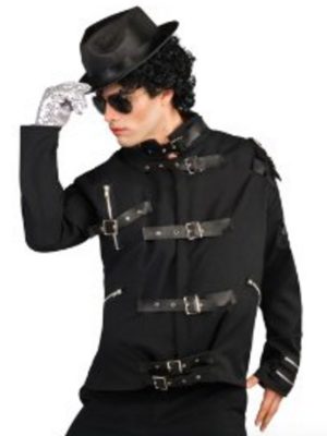 Jaqueta Michael Jackson Preta Adulto Jaqueta Michael Jackson Preta Adulto