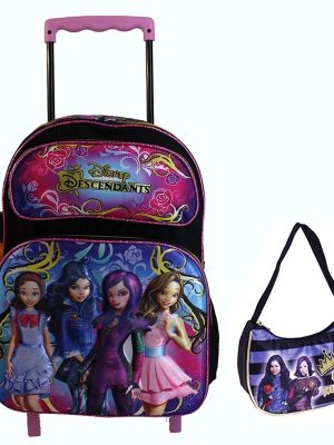 Mochila com Rodinhas Disney Descendentes com Bolsa