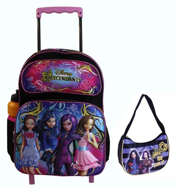 Mochila com Rodinhas Disney Descendentes com Bolsa Mochila com Rodinhas Disney Descendentes com Bolsa