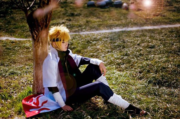 Fantasia Roupão Naruto Minato Anime Luxo Adulto