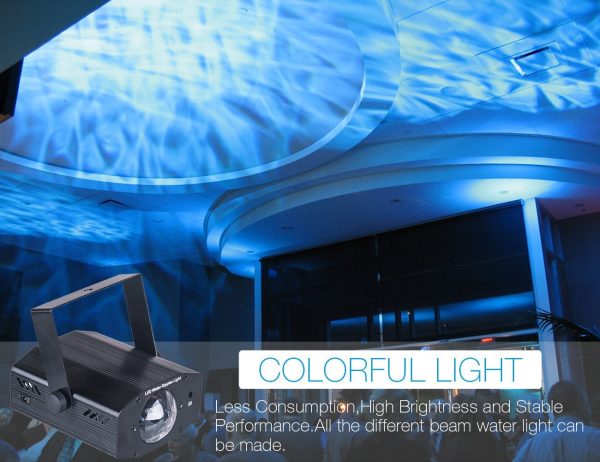 Projetor de Luz Laser LED com 7 cores Iluminação de Ondulações de Água Projetor de Luz Laser LED com 7 cores Iluminação de Ondulações de Água