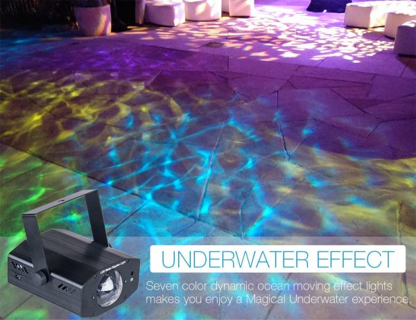 Projetor de Luz Laser LED com 7 cores Iluminação de Ondulações de Água Projetor de Luz Laser LED com 7 cores Iluminação de Ondulações de Água