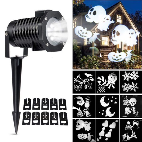 Projetor de Luz Laser Led Festas com 10 Motivos Branco Projetor de Luz Laser Led Festas com 10 Motivos Branco