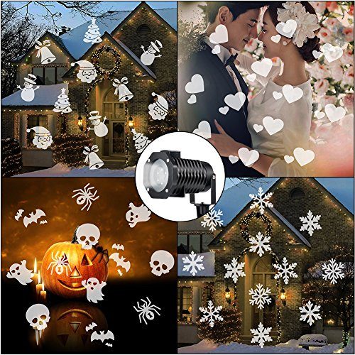 Projetor de Luz Laser Led Festas com 10 Motivos Coloridos Projetor de Luz Laser Led Festas com 10 Motivos Coloridos