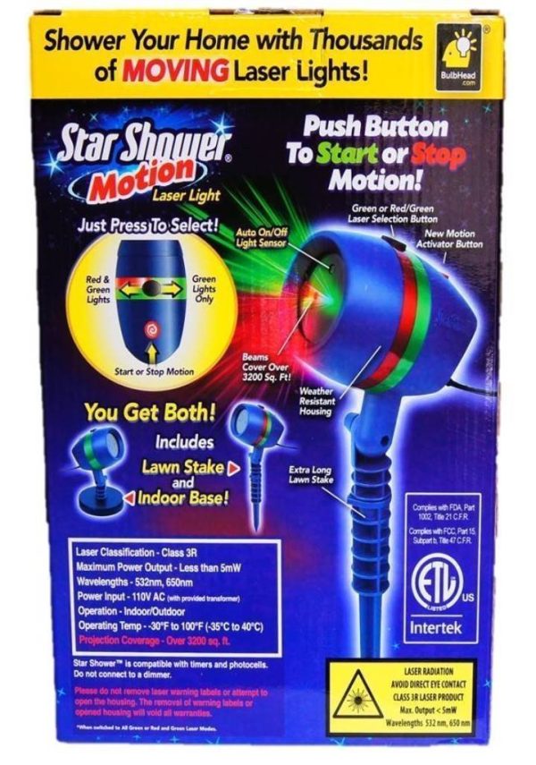 Projetor de Luz Laser Natalina Vermelho e Verde com Movimento Projetor de Luz Laser Natalina Vermelho e Verde com Movimento