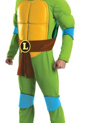 Fantasia Tartarugas Ninja Adulto Luxo Leonardo com Músculos Fantasia Tartarugas Ninja Adulto Luxo Leonardo com Músculos
