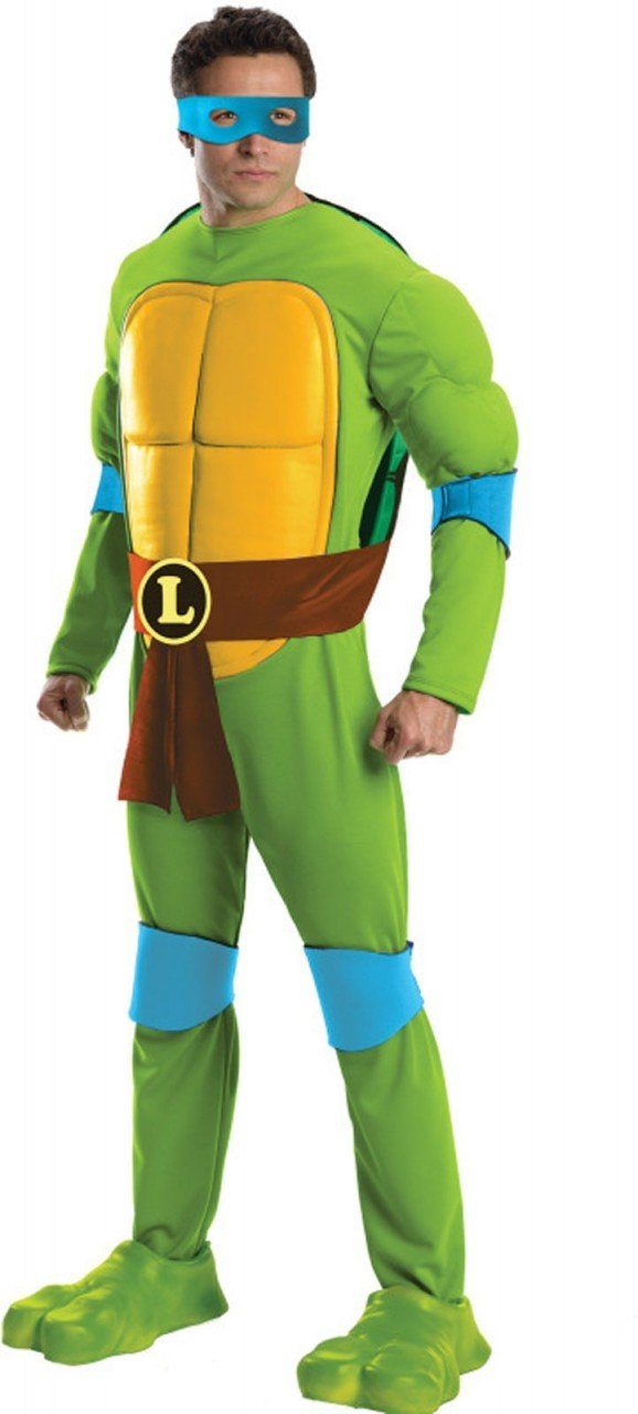 Fantasia Tartarugas Ninja Adulto Luxo Leonardo com Músculos Fantasia Tartarugas Ninja Adulto Luxo Leonardo com Músculos