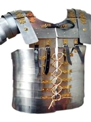 Armadura Medieval Grego Romano Prateado Metal Colecionador