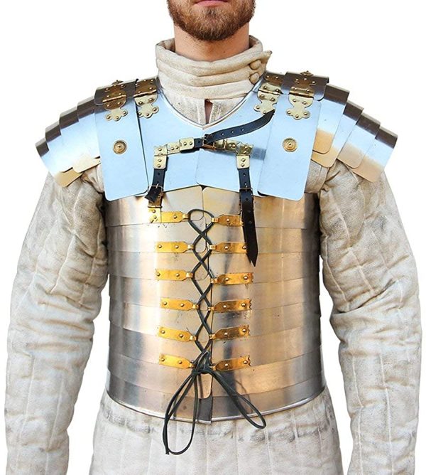 Armadura Medieval Grego Romano Prateado Metal Colecionador Armadura Medieval Grego Romano Prateado Metal Colecionador