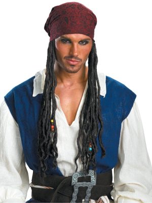 Bandana e Tranças Adulto Piratas do Caribe Jack Sparrow