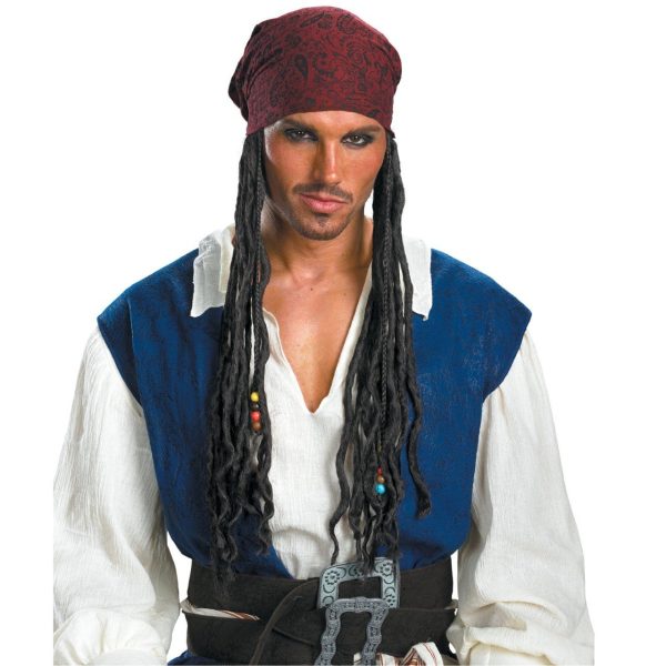 Bandana e Tranças Adulto Piratas do Caribe Jack Sparrow