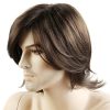 Peruca Adulto Masculina com Fibra Sintética Natural Castanho