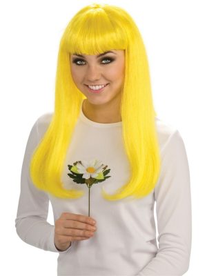 Peruca Adulto Smurfete Amarela do Smurfs Luxo Peruca Adulto Smurfete Amarela do Smurfs Luxo