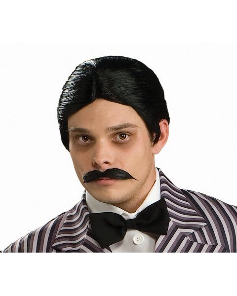 Peruca e Bigode Adulto Família Addams Gomez Peruca e Bigode Adulto Família Addams Gomez