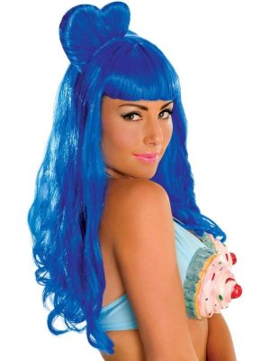 Peruca Katy Perry Adulto Azul Peruca Katy Perry Adulto Azul