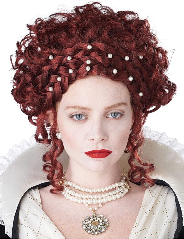 Peruca Rainha Elizabeth Elizabethan Adulto Luxo Peruca Rainha Elizabeth Elizabethan Adulto Luxo