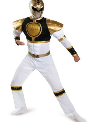 Fantasia Adulto Power Rangers Mighty Morphin Branco Luxo Fantasia Adulto Power Rangers Mighty Morphin Branco Luxo