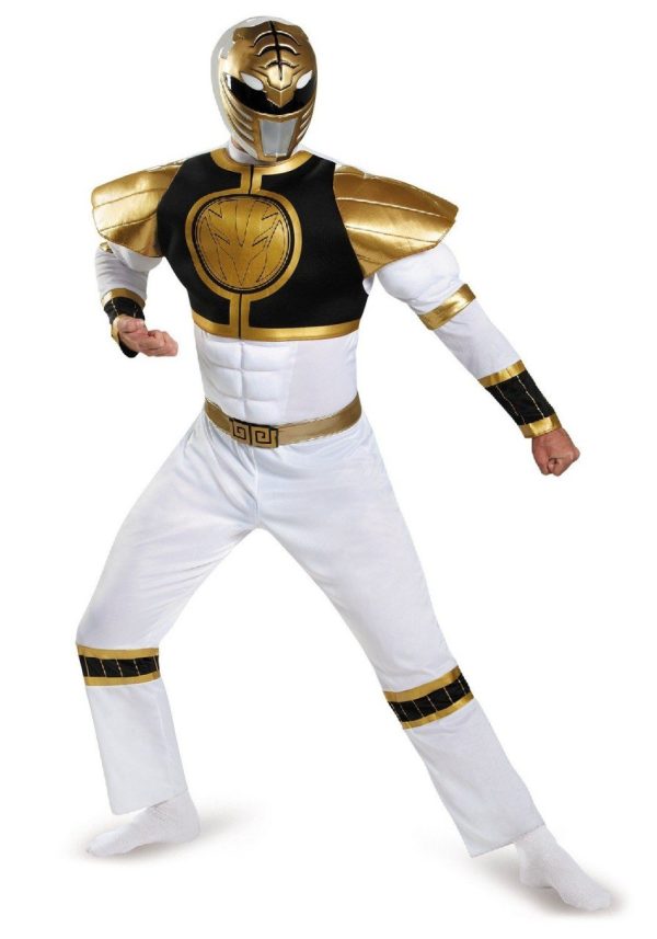 Fantasia Adulto Power Rangers Mighty Morphin Branco Luxo Fantasia Adulto Power Rangers Mighty Morphin Branco Luxo