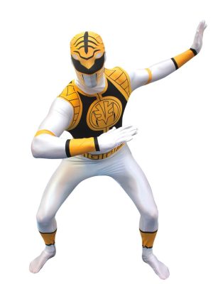 Fantasia Power Rangers Branco Luxo Fantasia Power Rangers Branco Luxo
