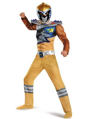 Fantasia Power Rangers Dino Charger Amarelo Luxo Fantasia Power Rangers Dino Charger Amarelo Luxo