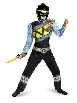 Fantasia Power Rangers Dino Charger Preto Luxo Fantasia Power Rangers Dino Charger Preto Luxo