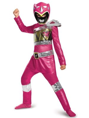 Fantasia Power Rangers Dino Charger Rosa Luxo Infantil Fantasia Power Rangers Dino Charger Rosa Luxo Infantil