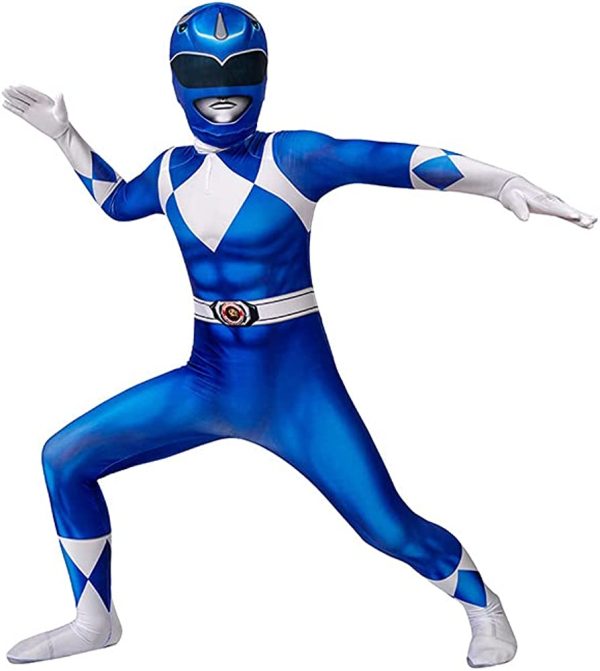 Fantasia Power Rangers Azul Infantil Luxo Fantasia Power Rangers Azul Infantil Luxo