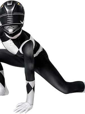 Fantasia Power Rangers Preta Infantil Luxo