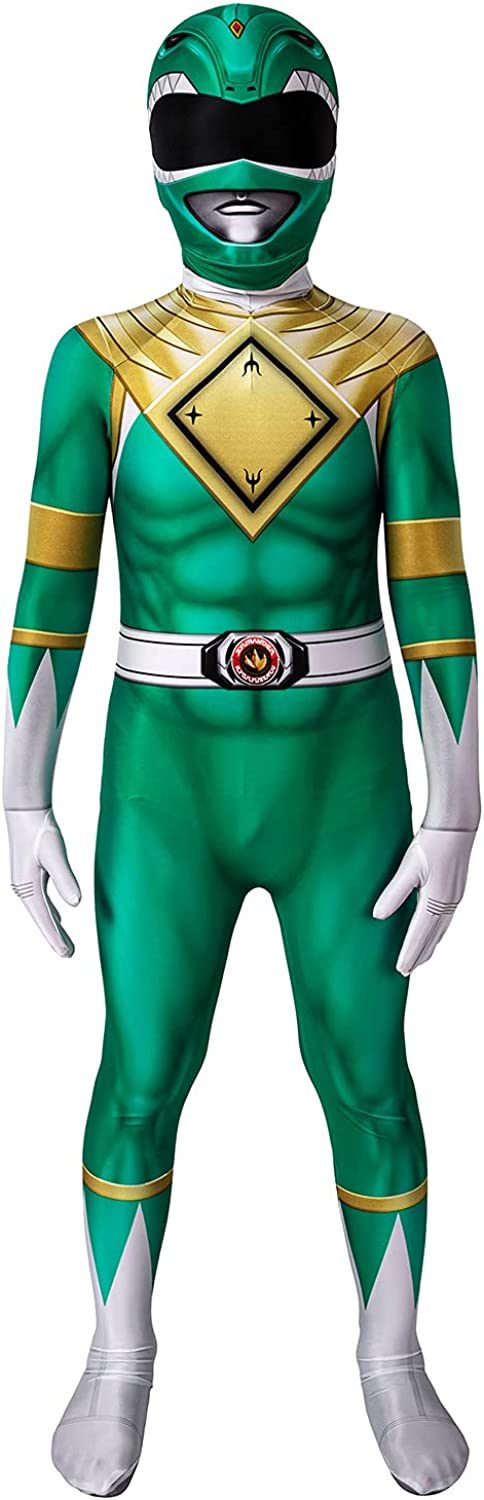 Fantasia Power Rangers Verde Infantil Luxo Fantasia Power Rangers Verde Infantil Luxo