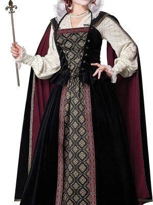 Fantasia Rainha Elizabeth Elizabethan Adulto Luxo Fantasia Rainha Elizabeth Elizabethan Adulto Luxo