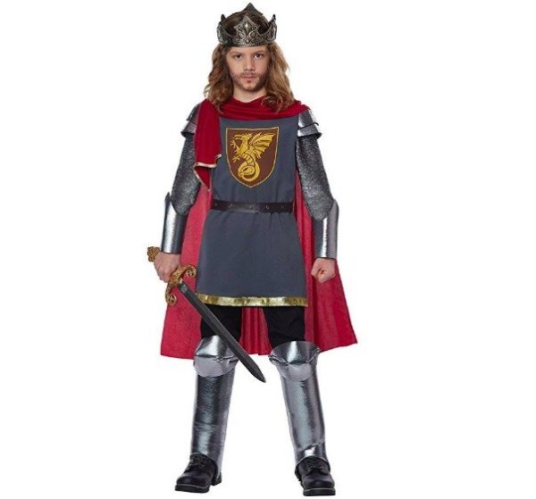 Fantasia Rei Arthur Guerreiro Medieval Infantil Luxo