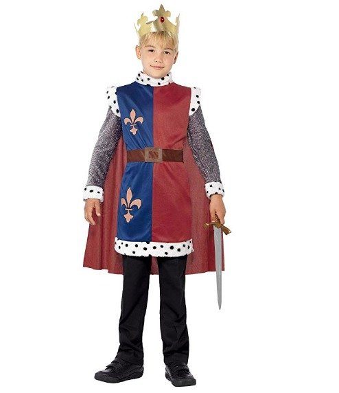 Fantasia Rei Arthur Guerreiro Medieval Luxo Infantil