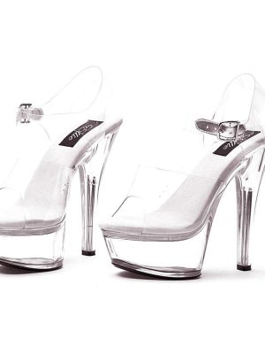 Sandália Plataforma Feminino Transparente Adulto