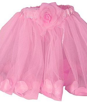 Fantasia Infantil Tutu de Tule Floral Rosa Fantasia Infantil Tutu de Tule Floral Rosa