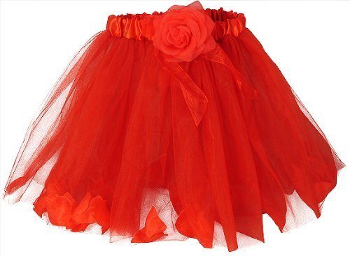 Fantasia Infantil Tutu de Tule Floral Vermelho Fantasia Infantil Tutu de Tule Floral Vermelho